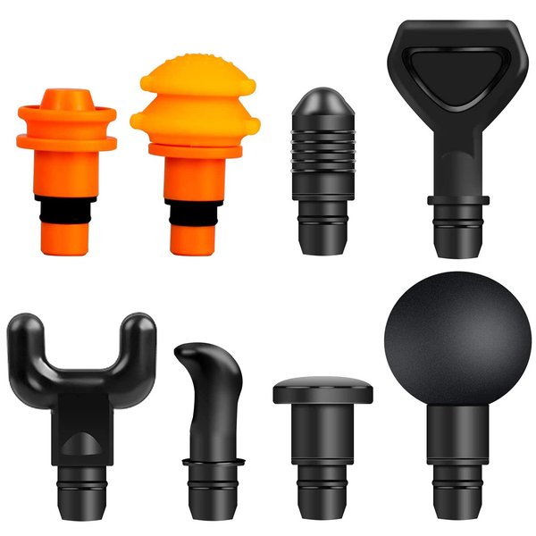 Massage Gun Heads for Hypervolt Go, Replaceable Massager Gun Attachment 8 Different Muscle Massager Heads Deep Tissue Percussion Plug and Play Salon Tools Home Pain Relief New Upgrade Massage Head