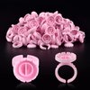 NXJ INFILILA Glue Rings, 100PCS Glue Rings for Eyelash Extensions, Disposable Lash Glue Rings for Eyelash Extension Supplies, Blossom Lash Glue Holder Rings for Lash Supplies