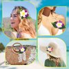 WHAVEL 3 PCS Hawaiian Flower Hair Clips, Tropical Flower Clips Artificial Hair Flowers Hibiscus Flowers for Hair Summer Beach Accessories for Women
