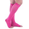 Doc Miller Open Toe Compression Socks, 20-30 mmHg, Toeless, Support Circulation, Shin Splints, Calf Recovery, Post Op, Knee High, Medical Grade, Pink Socks, Small Size for Men & Women, Pair