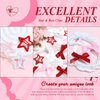 YAEISM 24PCS Pink Bow Hair Clips 3 Colors White Red Pink Star Hair Clips Y2K Satin Mini Hair Bow Star Clips Pink Bows Hair Ribbon Cute Star Snap Clips Small Satin Bow Hair Barrettes for Girls Women
