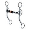 REINSMAN 776 All Around Curb Bit for Horse - 3-Piece Sweet Iron Snaffle with Copper Roller - Stage C