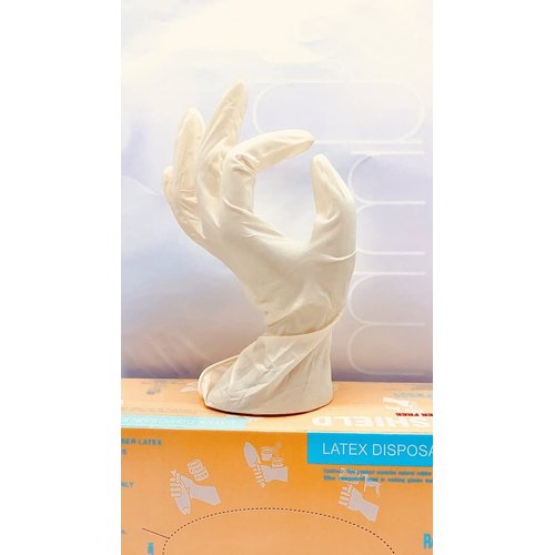 Pureshield PS202-1B Latex Disposable Gloves Powder, Medium, 100ct Box