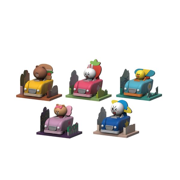 Beast Kingdom Line Friends Pull Back Car Set, Multicolor