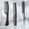 Rsiynax 3 Pieces Professional Teasing Comb, Premium Black Carbon Fiber Hair Comb Set for Cutting and Styling, Fine and Wide Tooth Hair Barber Combs for Women and Man