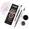 evpct Eyebrow Stamp Pencil Kit for Eyebrows, Makeup Brow Stamp Trio Kit with Waterproof Eyebrow Pencil, Eyeliner, Eyebrow Pomade, 10 Eyebrow Stencils and Dual-ended Eyebrow Brush, Kit-01# EBONY