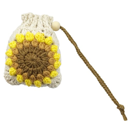 Hug & Love Handmade Crochet Finished Sunflower Soap Bags, Natural Cotton Soap Savers for Bar Soap, Foaming and Drying The Soap