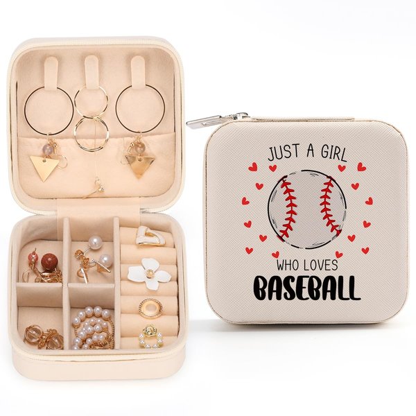 Baseball Bag Baseball Stuff Funny Gifts for Women Teenage Girls Sports Lover Gift Jewelry Box Birthday Christmas Gifts for Her Female Sister Daughter Friends Bestie - Just A Girl Who Loves Baseball