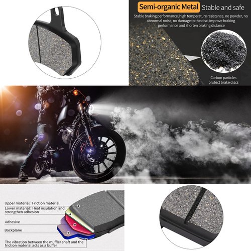 Anoety Front & Rear Brake pads replacement for HARLEY Road Glide 2008-2021/Street Glide 2008-2022/Road King 2008-2021/Ultra Classic Electra Glide 2008-2021
