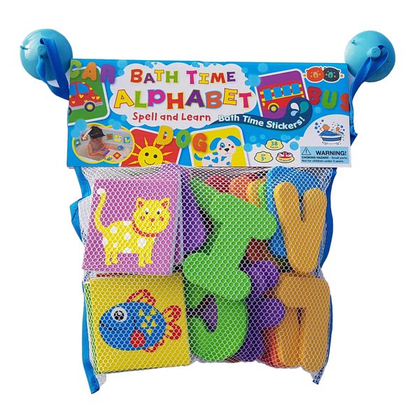 BUDDY & BARNEY Bath Time Alphabet Spell & Learn Stickers, Letter Foam Stickers Bath Toy for Children 3+, Pack of 38 Reusable Stickers, Bathtub, Tub, Shower, Boys, Girls, Kids