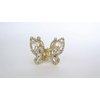 Generic Small crystal butterfly gold hair claw clip bridal clip bridal barrette