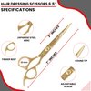 Nixcer Hair Cutting Scissors -Sharp Razor Edge Blade Hair Shears Series - 6.5" With Fine Adjustment – Stainless Steel Hair Scissors Professional For Men, Women & Babies (Gold)