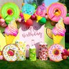 Ice Cream Balloons, 12 PCS Huge 30 Inch Donut Balloons, Ice Cream Party Decorations, Mylar Candy Balloons for Ice Cream Decorations, Donut Balloon for Donut Party Themed Party Supplies