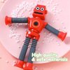 Pop Tubes Robot Toy, 4 Packs Fidget Toys Telescopic Suction Cup Robotics Autism Sensory Toys for Toddlers Boys Girls Easter Stuffers Educational Classroom Treasure Box Stretchy Robots Party Favors