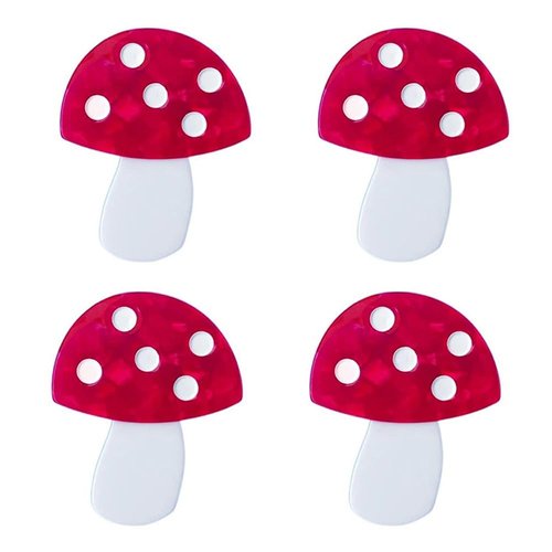 4Pcs Red Mushroom Star Acetate Hair Clips,Hair Side Clips Magic Ball Duckbill Clips Moon Barrettes Creative Eggplant Hairpins Hair Accessories for Women Hair Clips Hair Clips