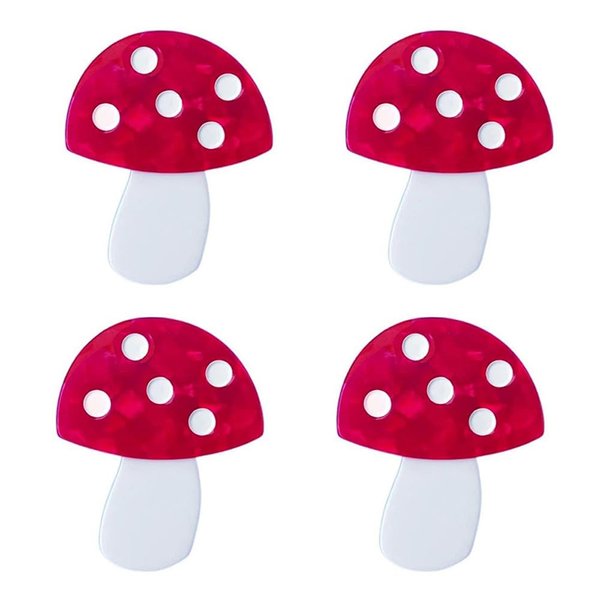 4Pcs Red Mushroom Star Acetate Hair Clips,Hair Side Clips Magic Ball Duckbill Clips Moon Barrettes Creative Eggplant Hairpins Hair Accessories for Women Hair Clips Hair Clips
