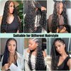 IXIMII Deep Wave Human Hair Bulk for Braiding 22 inch 3.5oz(100g) 100% Human Hair Bundles Natural Black No Weft Curly Hair Extensions for Boho Braids