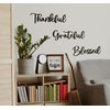 Vivegate Thankful Grateful Blessed Metal Wall Art Decor - 17.5"X15.5" 3 Pieces Black Thankful Grateful Blessed sign for Home Decor Be Grateful Wall Art