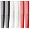 Allegro Combs 420 Barber Comb Set for Hair Cutting and Styling - 6 Pocket Combs for Stylists in Black, Red and White
