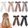6 PCS Hair Bows for Women, Hair Ribbon Bow Hair Clips, Silky Satin Hair Bows, Slide Metal Clips Hair Bow with Long Tail, Hair Bow Barrettes Clips for Girls, Valentines Birthday Gift