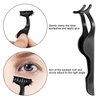 48 Pieces False Eyelash Applicator Tool Plastic Eyelashes Extension Tweezers Fish Tail Clip Tweezers Eyelashes Clip for Lashes Application and Removal (Black)