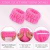 CAVETEE Spa Headband with Sleep Eye Mask Set, Spa Party Decorations Bubble Headband Thick Sponge Headband with Strong Water Absorption for Makeup Removal Skincare Shower (Hot Pink)