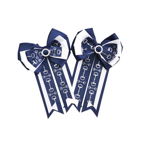 Horse Show Bows (Navy Snaffle Bit)