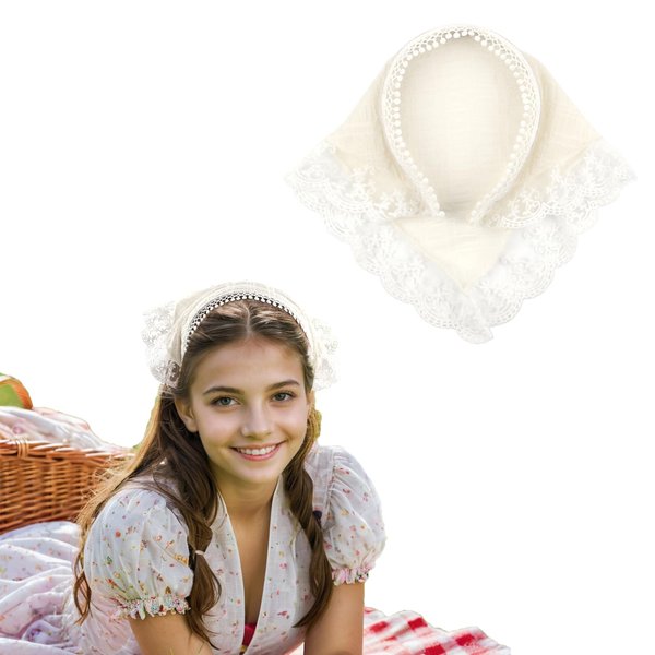 bianbaistar Non Slip Hair Bandanas for Women, Cute Head Coverings for Women, Transparent White Grace Head Scarf for Women, Headscarf Headband for Teen Girls