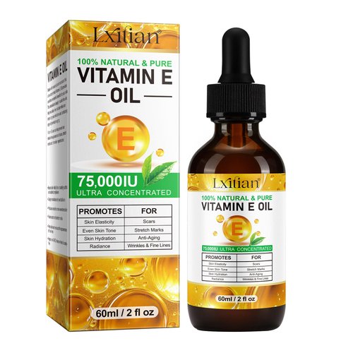 Meifenla Vitamin E Oil for Skin,75,000 IU Pure Vitamin E Oil for Face, Hair,Nail & Body Tightening Plump Skin,Reduce Fine Lines & Scars,Non-GMO