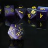LUCKY-M Cat Eye Gemstone DND Dice, D and D Dice Set for Dungeons and Dragons, Stone Dice D&D Accessories RPG Dice MTG Tabletop Games DND Gift(Purple)