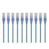 Monoprice Cat6A Ethernet Patch Cable - Snagless RJ45, 550Mhz, 10G, UTP, Pure Bare Copper Wire, 30AWG, 10-Pack, 1 Feet, Blue - SlimRun Series