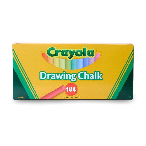 Crayola Colored Drawing Chalk CHALK,DRAWING,144/ST,AST 63134 (Pack of4)