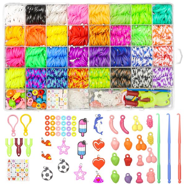 chuangzhi 2500+ Rubber Band Bracelet Kit in 32 Color, Loom Refill Bracelet kit, Loom Bands Kit, Bracelet Making Kit Rubber Band for Kids Weaving DIY Crafting Birthday and Christmas Gift