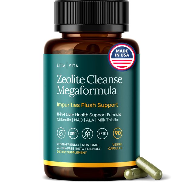 Liver Cleanse Detox & Repair for Heavy Metal Detox, Gut Health, and Energy - Zeolite for Adults with Glutathione, NAC, Chlorella, Spirulina, ALA, Cilantro, Milk Thistle & Shilajit, Vegan, keto, 90ct