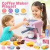 CUTE STONE Toy Coffee Set , Kids Coffee Maker Toy with Sound and Light, Realistic Steam, Play Kitchen Set with Play Food, Toddler Play Kitchen Accessories Toys for Girls Boys