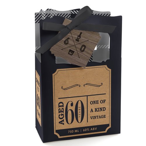 Big Dot of Happiness 60th Milestone Birthday Party Favor Boxes - Set of 12