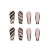YoYoee Long Coffin False Nails Glitter for nails Press on Nails Black Fake Nails Marble Nails Tips Full Cover Stick on Nails for Women and Girls 24Pcs