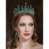 SWEETV Tiaras and Crowns for Women, Wedding Tiara for Bride, Rhinestone Queen Crown, Crystal Costume Hair Accessories for Birthday Prom Quinceanera Celebration,Green