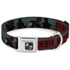 Dog Collar Seatbelt Buckle Zombie Killer Zombie March Green Red Black 13 to 18 Inches 1.5 Inch Wide