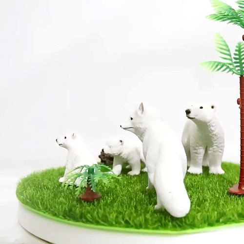 HomeSoGood 6PCS Simulation Polar Animal, Mini Arctic Animal Figures, Polar Bear Snowy Owl Seals White Fox Beluga Wolf Cognitive Tool