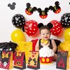 24 Pack Mickey Minnie Party Favor Bags Paper Goodie Bags - Treat Candy Bag for Kids' Minnie Mickey Theme Party, Boys Girls Mickey Birthday Party Supplies Gift Bags with Stickers for Party Decorations