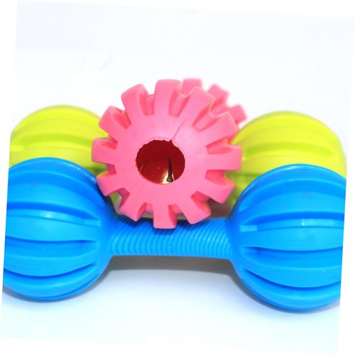 Ipetboom 2pcs Safe Toy Pet Chew Toys Pet Toys Shaking Toys Training Toys Small Dog Toys Puppy Teething Toy Chewing Toys for Dogs Wearable Rubber Toys for Dog Durable Dog Toys Molar Barbell