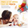 PHEZAPA Baby Wrist Rattles Foot Finder Socks Set, Infant rattle Socks and baby hand rattles wrist, Newborn Soft Sensory Toys,Infant Wrist Rattles for Babies 0-6 Months,Baby Gifts 6-12 Months（classics）