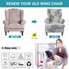 NILUOH Wing Chair Slipcovers 2 Pieces Stretch Spandex Wingback Chair Covers Sofa Slipcover Printing Wingback Armchair Slipcovers Furniture Protector Couch Soft with Elastic Bottom, 11