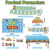 Cartoon Style Baby Shower Birthday Decor, 1st Birthday Party Supplies. Includes Happy Birthday Backdrop, Banner, Tablecloth, Balloons, Cake Toppers. Perfect Gifts for Boys, Girls and Kids Party Favors