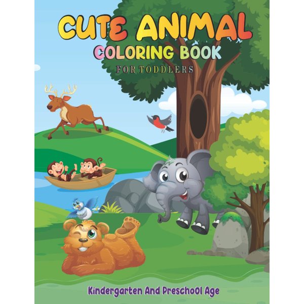 Cute Animals Coloring Book: Easy Fun Cute Animals Coloring Book