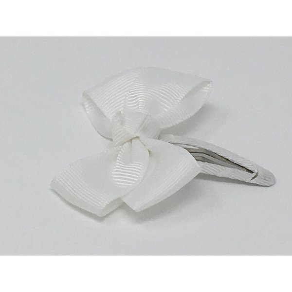 Snap Clip, Hair Bow, White Hair Bow, Baptism, Christening, Communion, Confirmation