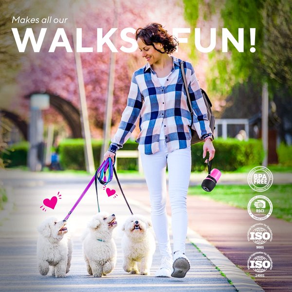 lesotc Portable Dog Water Bottle, Dog Travel Water Bottle, Leak Proof Dog Water Bowl Dispenser, Collapsible Pet Water Bottles for Dogs Essentials, Walking, Hiking Gear, On The Go, Traveling, BPA Free