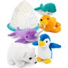 PREXTEX Stuffed Animal with Babies Inside - Five Small Plush Christmas Stuffed Animal House - Penguin Toy, Polar Bear Plush, Whale, Narwhal, Walrus, Toy Igloo - Artic Stuffed Animals for Girls/Boys