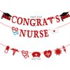 Nurse Graduation Party Decoration,2024 Glitter Red Nurses' Day Congrats Nurse Banner Nurses & Doctors Theme Garland Cake Cupcake Toppers for Nurses Week Nurses Day RN Graduation Party Supplies